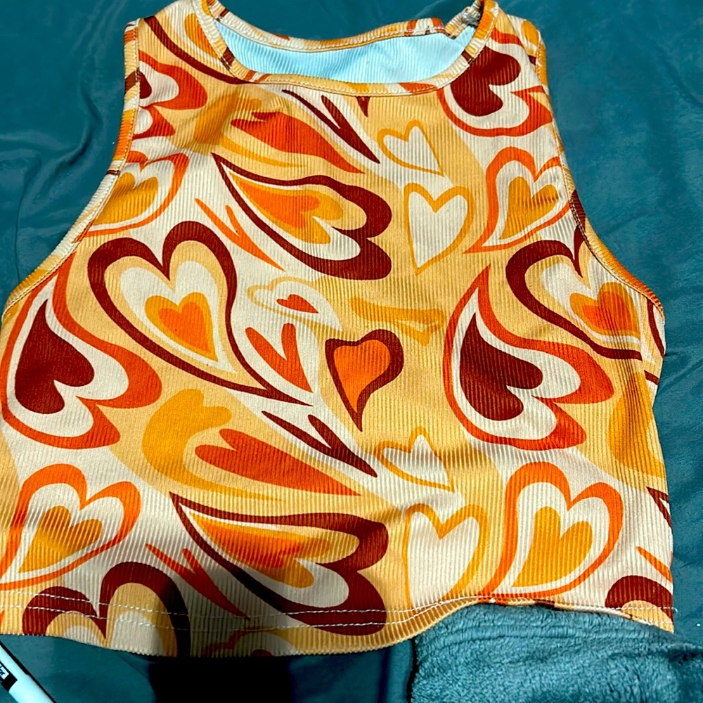 heart multi color shein small tank top